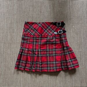 Red Plaid Women's Skirt